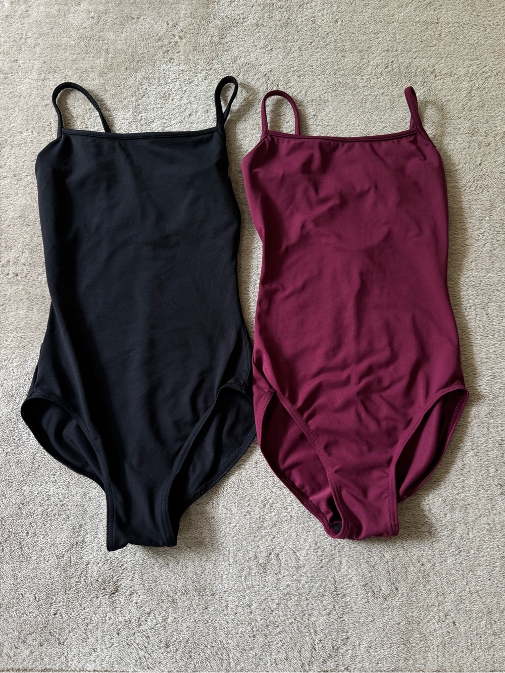 Set of 2 Bloch P Leotards - Black & Burgundy